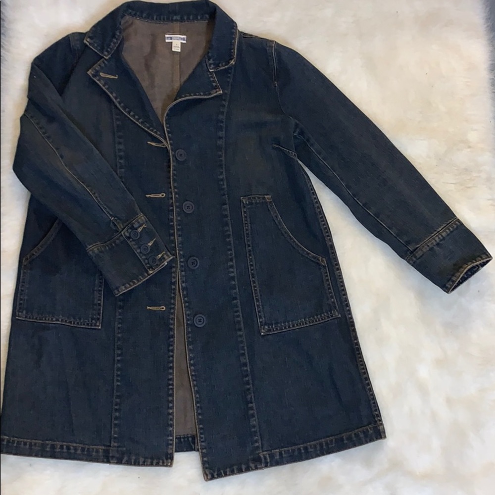 Long Blue Jean Vintage Gap Trench Coat